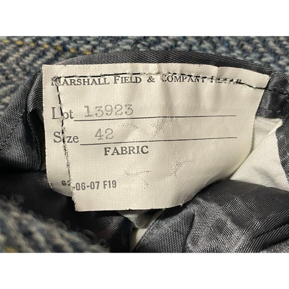 EUC - Vintage Harris Tweed Black-Blue Scottish Herringbone Wool Blazer - Picture 7 of 8